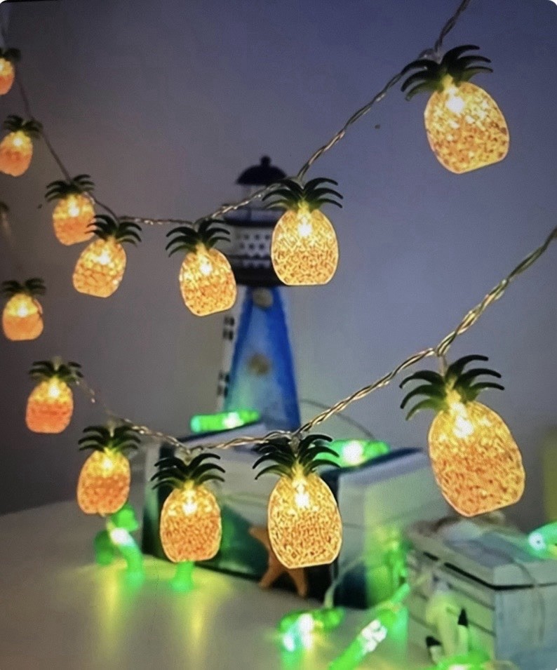 Yellow, Green Pineapple Shaped 20 LED String Lights, 2AA Batteries Not Included gallery