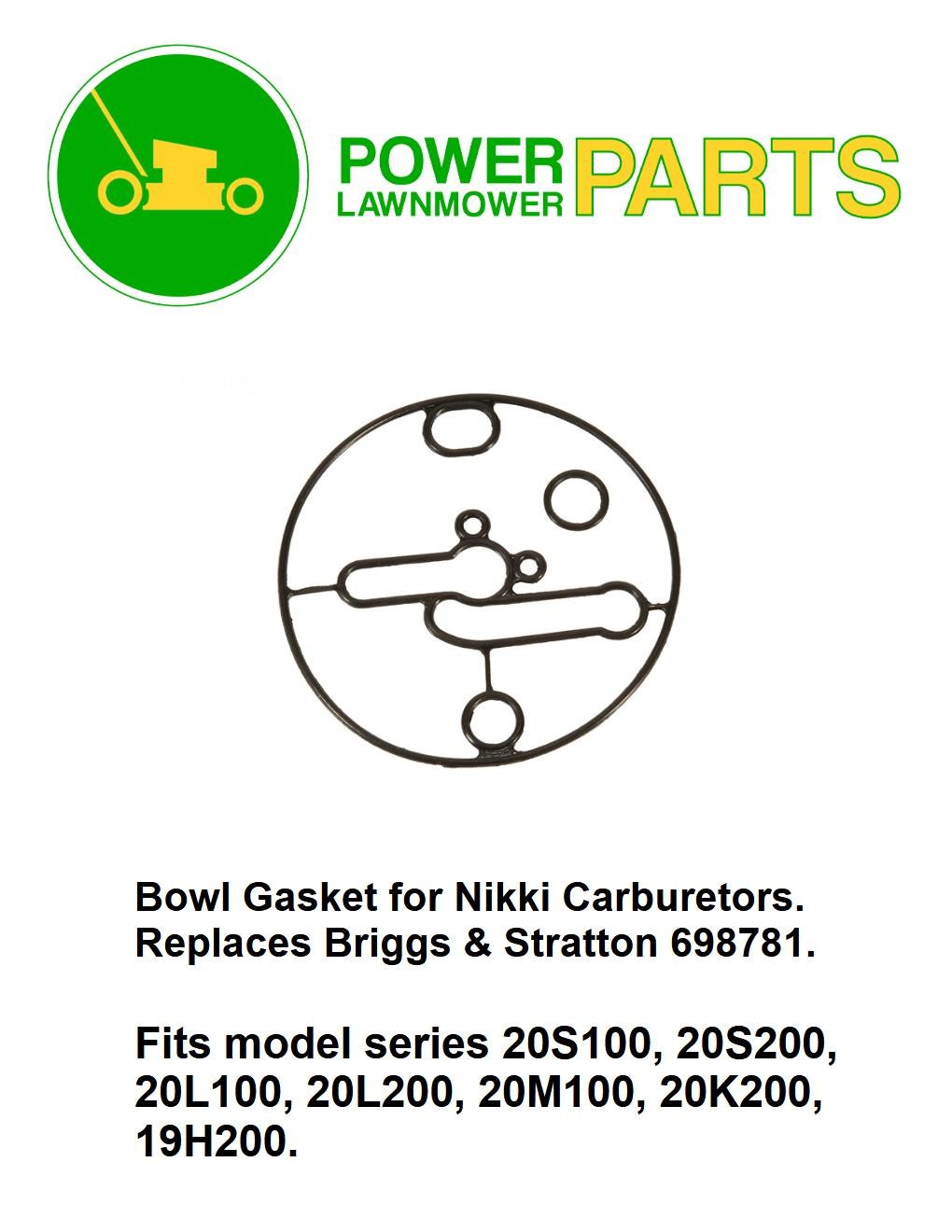 Float Bowl Gasket Kit For Briggs And Stratton 698781 gallery