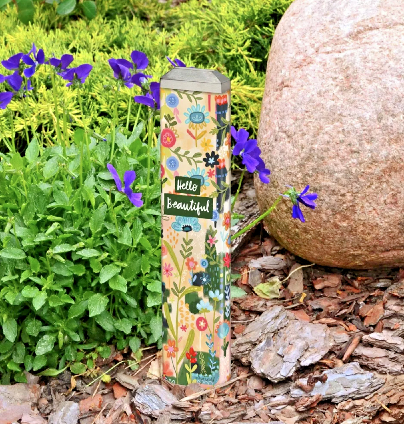 Pastel HELLO BEAUTIFUL 13" MINI ART POLE Gift Plant Flowers Studio M PL13001 NEW gallery