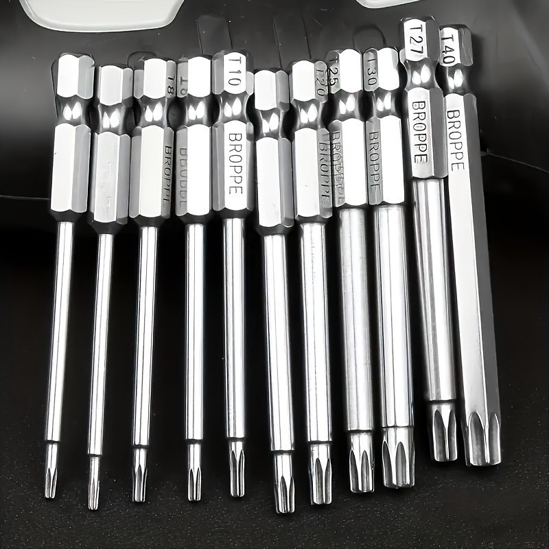 11-Piece Torx Screwdriver Bit Set - Multi-Size (T6-T40) for Vehicle Maintenance