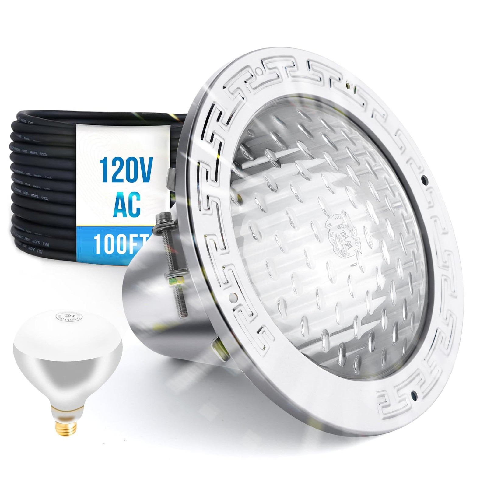 Pool Light 120V 10 IP68 Waterproof 100ft Cord 2x500W Incandescent 10-Inch Pools gallery