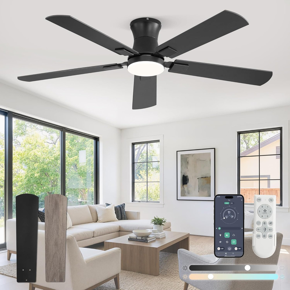 Fanbulous 52 inch ceiling fan with light, Low Profile Ceiling Fan with Light, Ap
