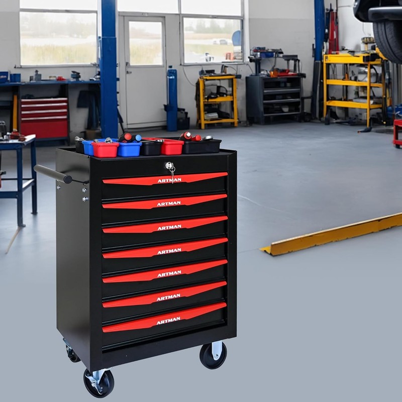7-Drawer Tool Chest on Wheel Rolling Tool Box Mechanic Tool Cart Storage Cabinet gallery