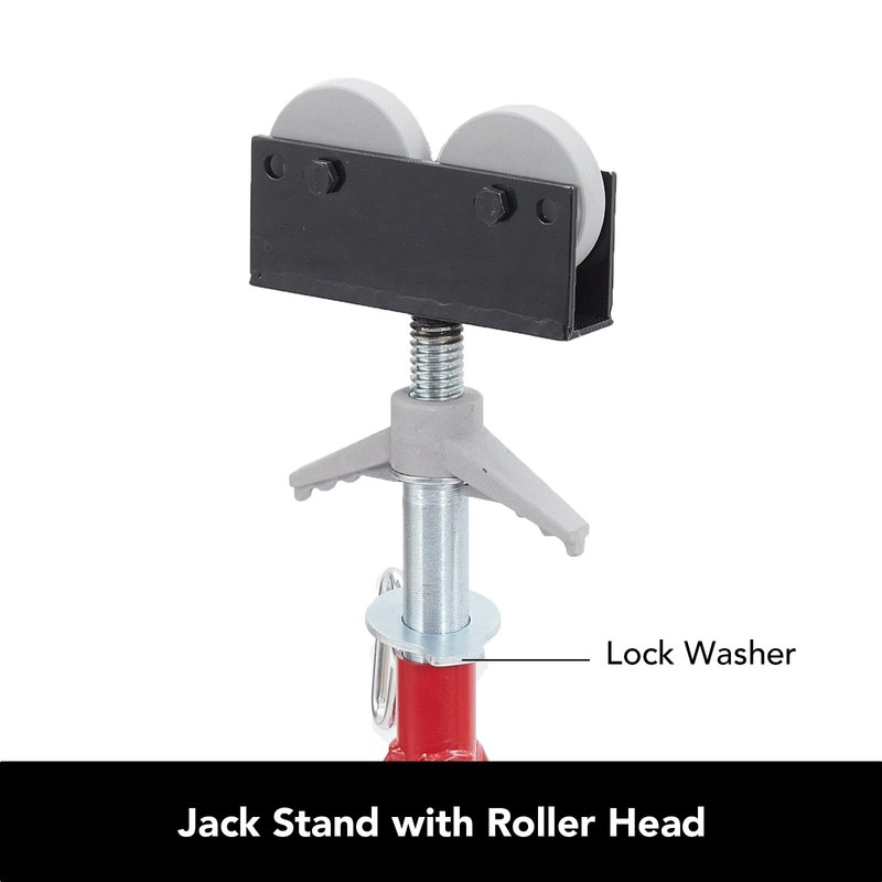 Portable Roller Tripod Pipe Jack Stand Adjustable Height 28-52" 1/8"-12" 2500LBS gallery