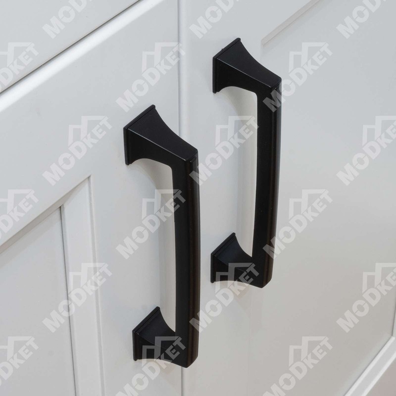 Solid Matte Black Cabinet Pulls Knobs Handles Kitchen Bathroom Drawers Hardware gallery