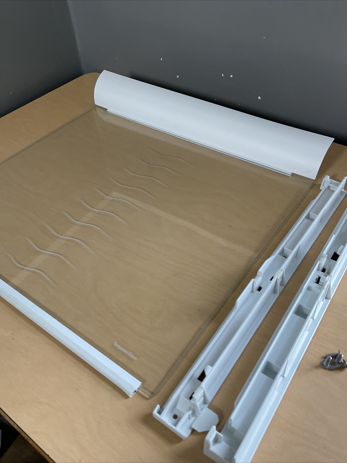 GENUINE KENMORE GE HOT POINT UPPER CRISPER DRAWER GLASS SHELF COVER & RAILS gallery