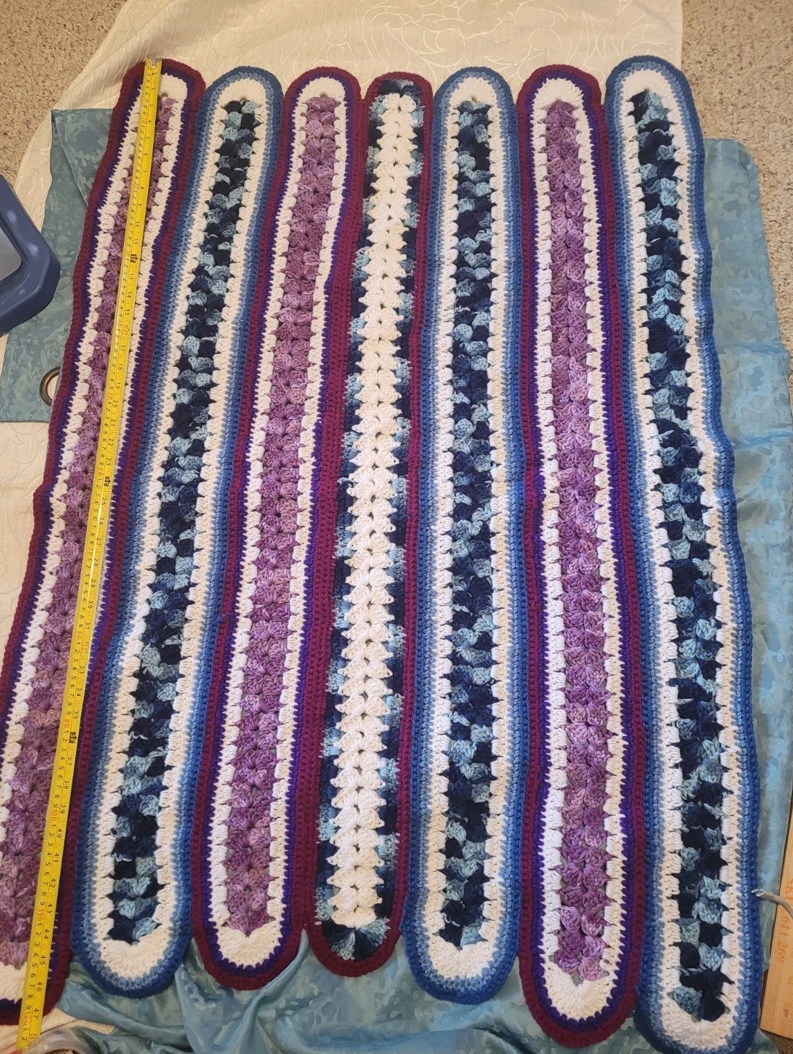 Vtg Handmade Crochet Afghan Throw Blanket Guc gallery
