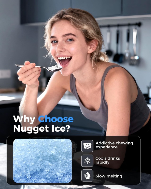 Cyberchill Nugget Ice Maker Countertop 44Lbs Per Day Pebble Sonic Ice Makers gallery