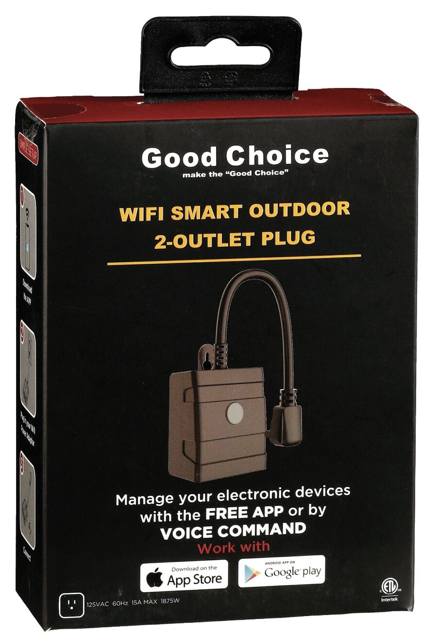 Good Choice Wi-Fi Smart Outdoor 2-Outlet Plug No Hub Required Apple/Google NIB gallery