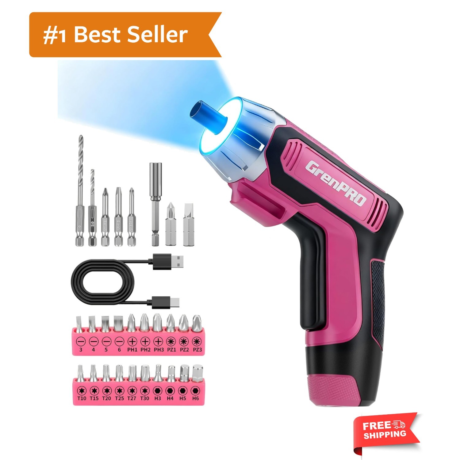 4V Electric Screwdriver Rechargeable 29pcs, Cordless Screwdriver, USB Small P... gallery