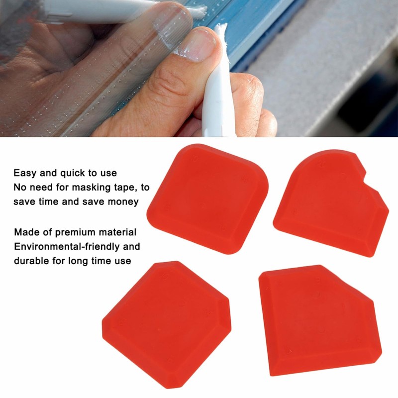 Caulking Tool Kit, 4Pcs Silicone Applicator Tool, Portable Sealant Scraper, C... gallery