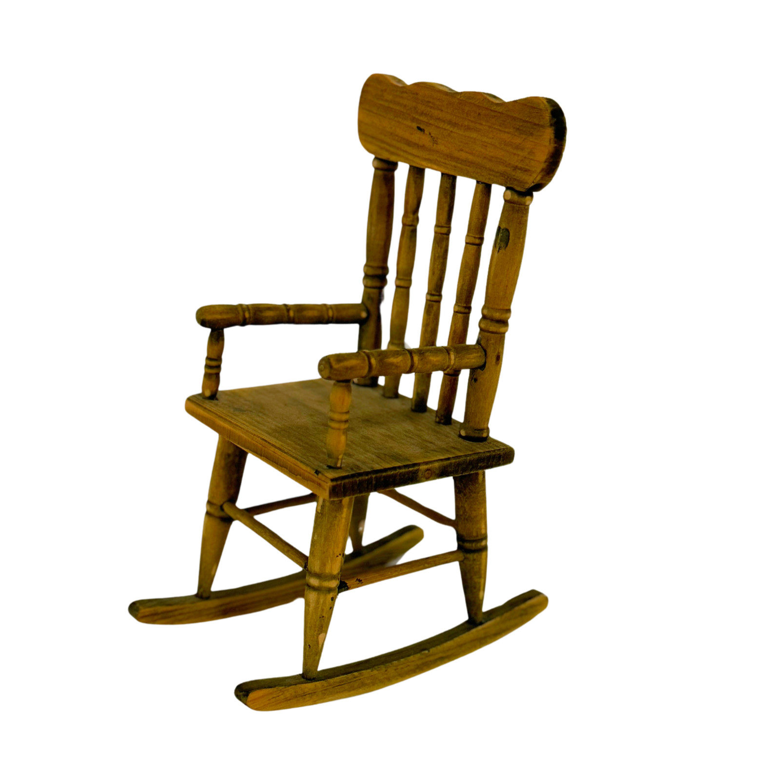 Decorative Mini Wood Rocking Chair – Rustic Vintage Charm – 10" Tall gallery