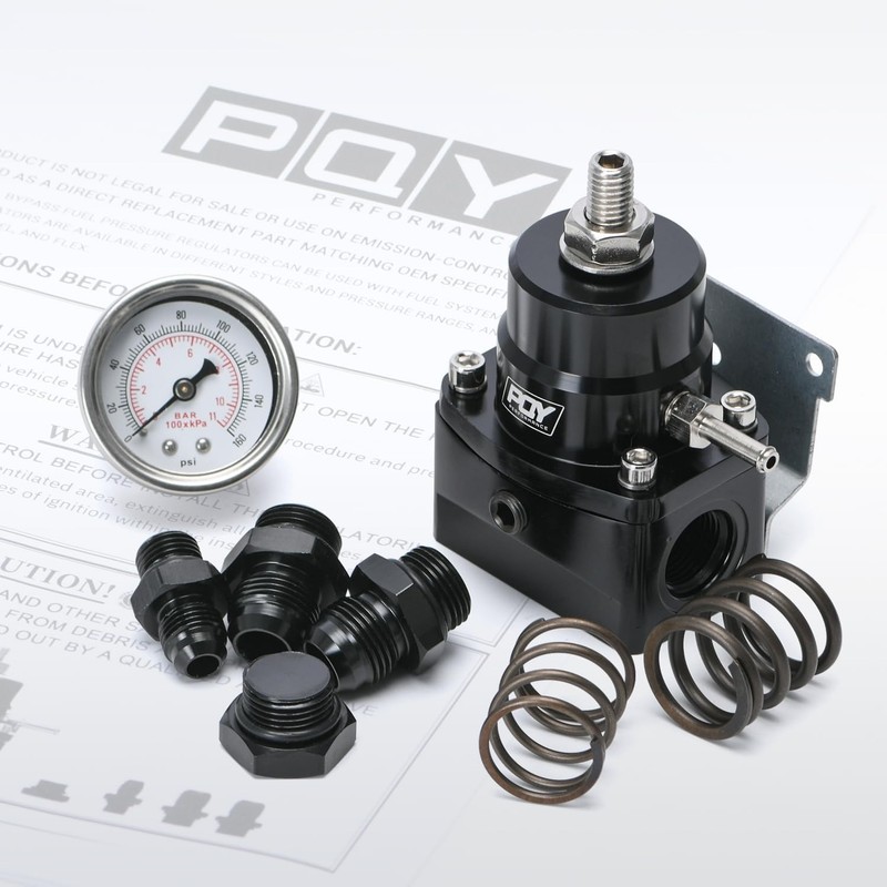 Adjustable Fuel Pressure Regulator Kit 3-70PSI with AN8 Feed Port and AN6 Return gallery