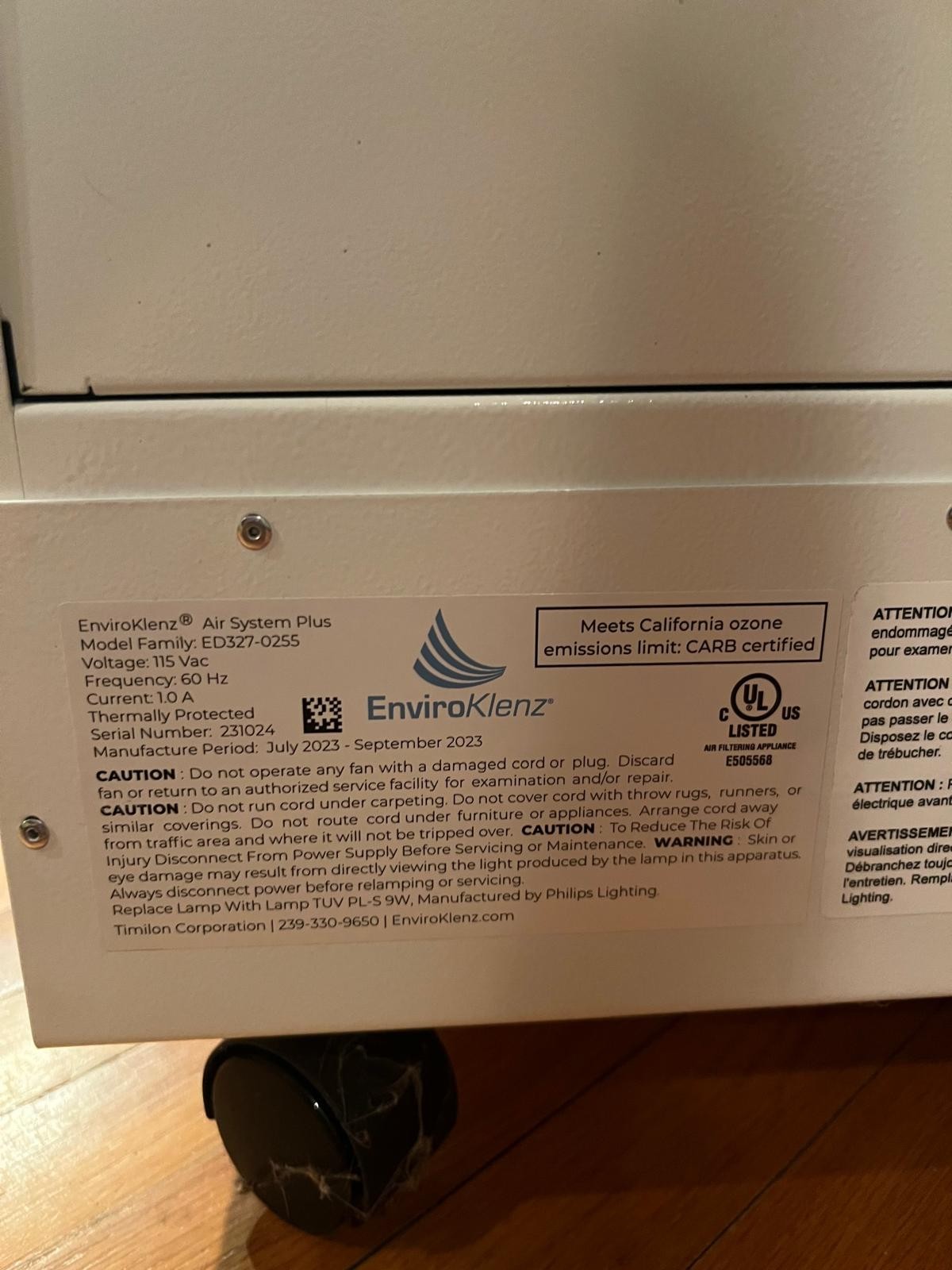 EnviroKlenz HEPA Air System Purifier ED327-0250 gallery