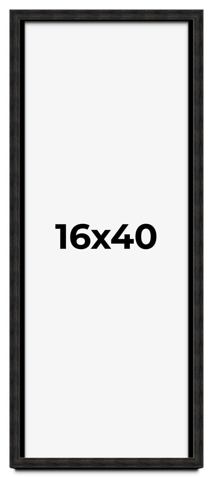 16x40 Shadow Box Black Rustic Barnwood Display Frame | 1.125 Inch Deep | 0.875 gallery