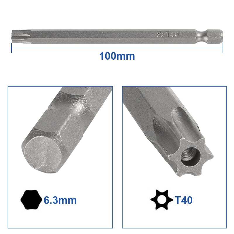 8pcs Long Torx Security Head Screwdriver Drill Set 1/4 Inch Hex Shank T8-T40 gallery