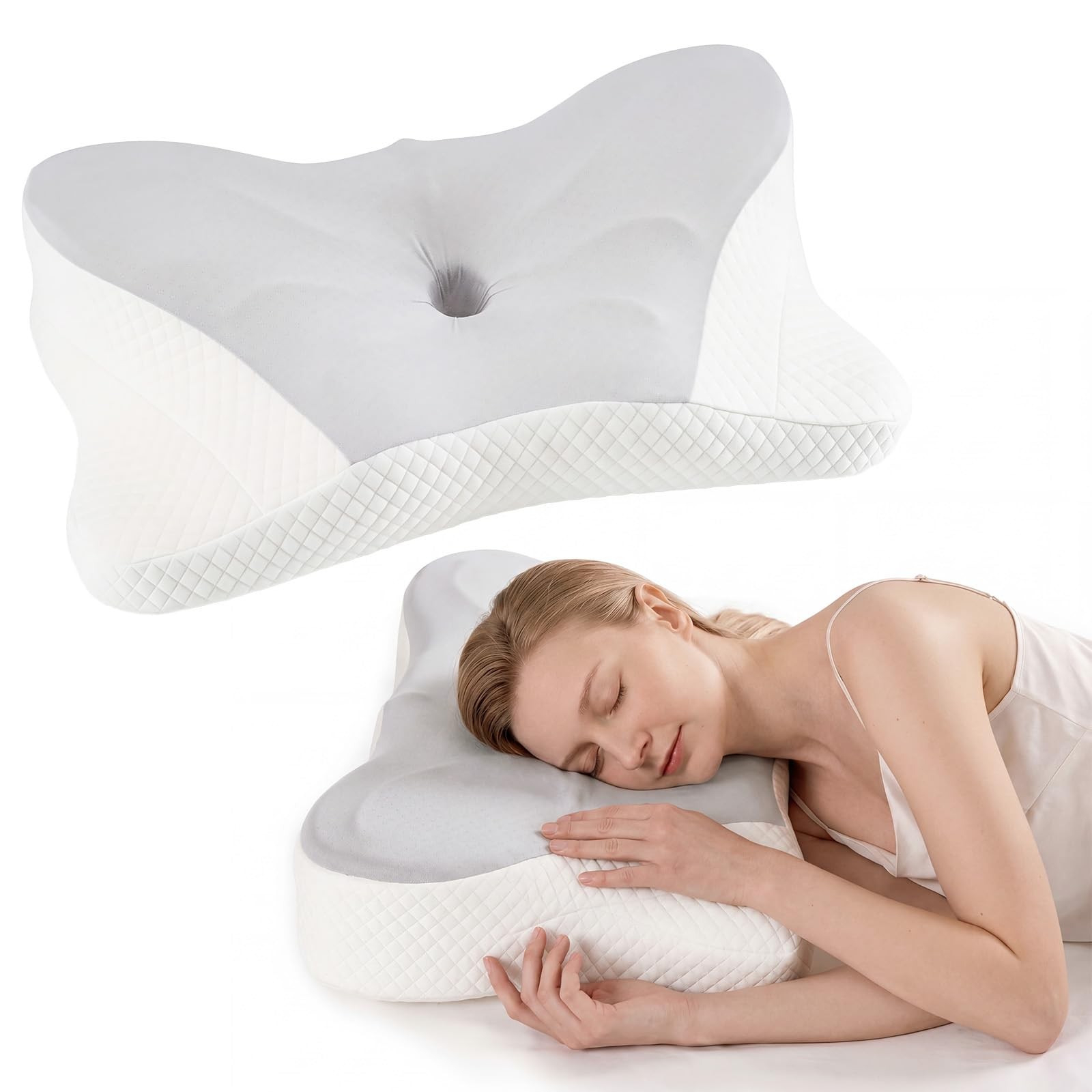 Ergonomic Cervical Memory Foam Neck Pillow Cooling Orthopedic Support Queen gallery