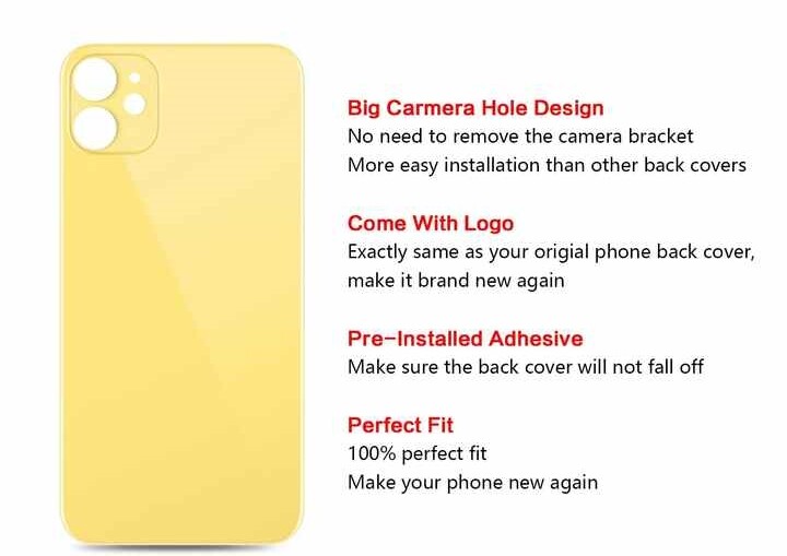 For iPhone 16 15 17 14 Back Glass Replacement Rear Cover With Metal+ Magnet Lot gallery