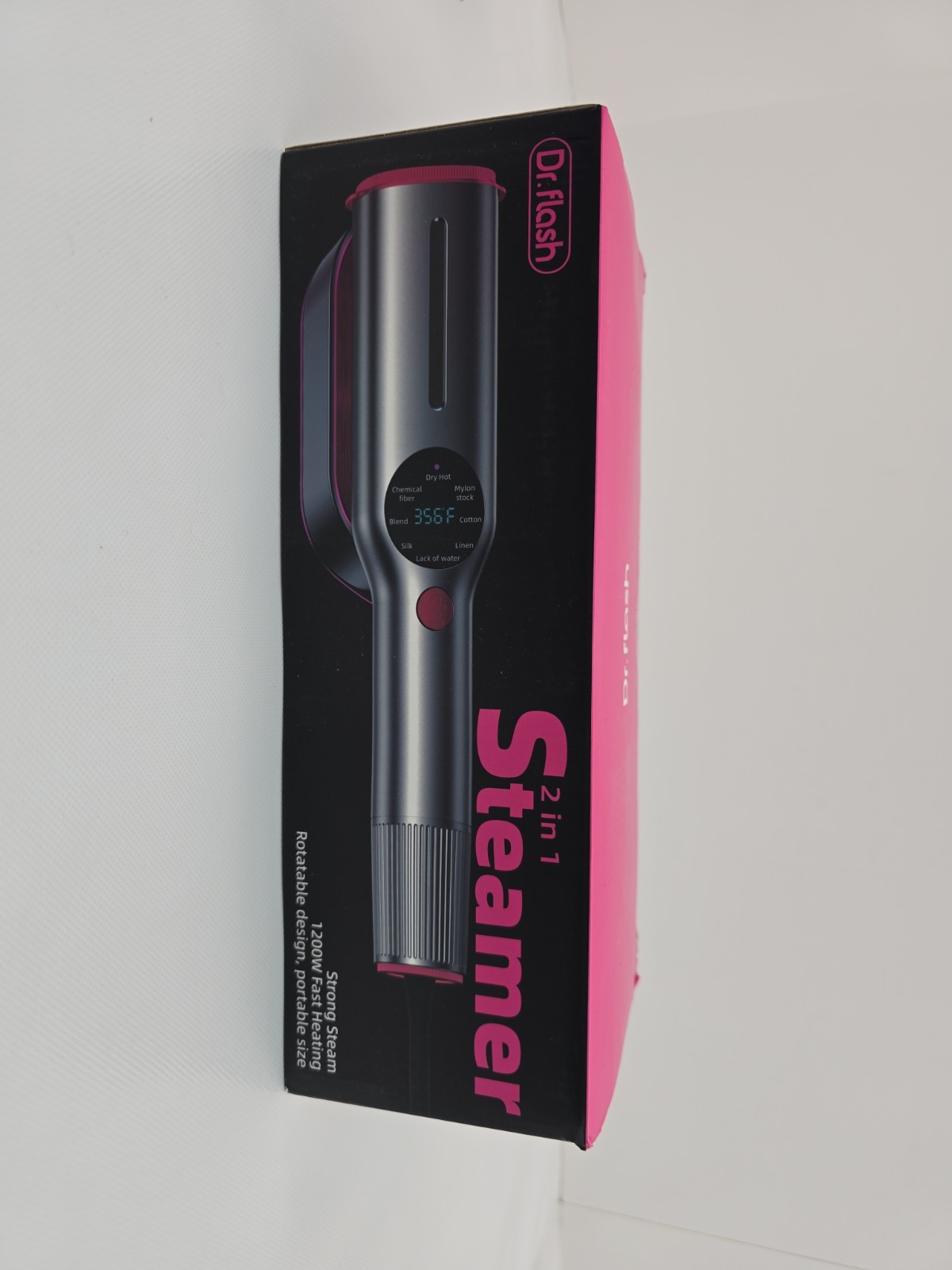 Dr.flash Steamer 1200W Strong Steam Fast Heating Rotatable Silver Pink gallery