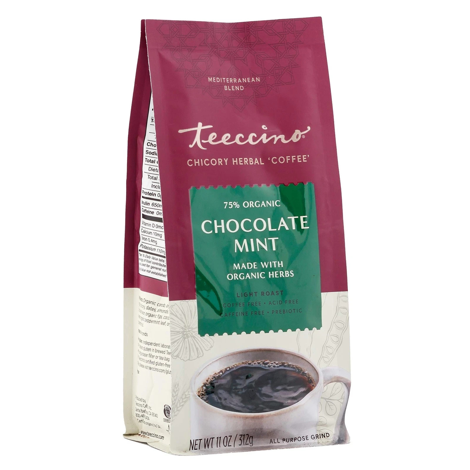 Teeccino Chicory Coffee Alternative – Chocolate Mint – Ground Herbal Coffee T... gallery