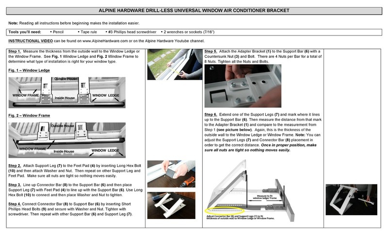 ALPINE HARDWARE Drill-Less Universal Window Air Conditioner Bracket - Window AC gallery