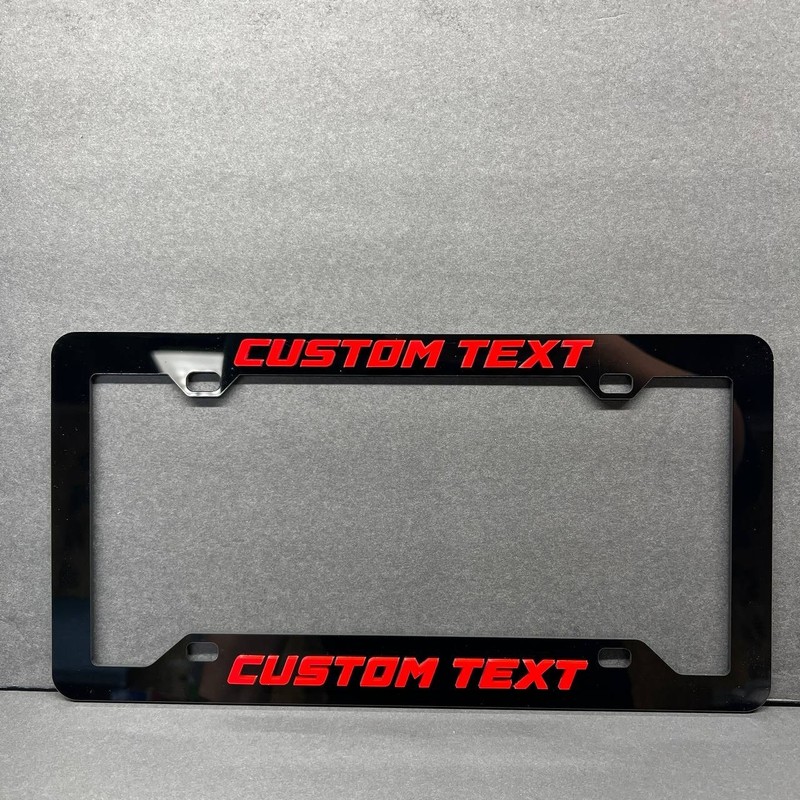 Personalized TEXT NAME LOGO Custom Car License Plate Frame 3D Laser Multicolor gallery