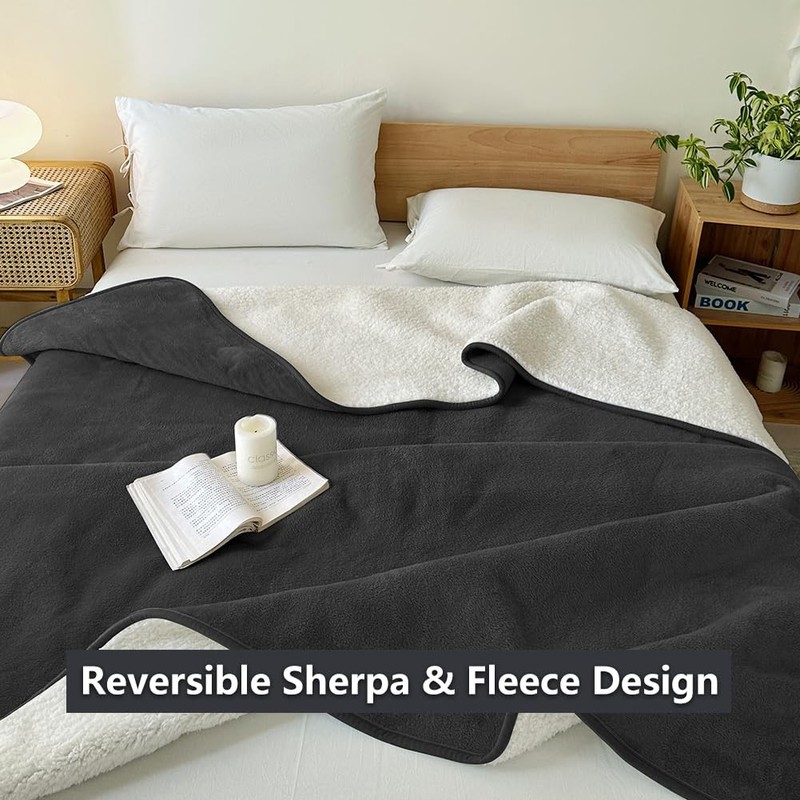 Black Waterproof Throw Blanket Bed Splash Flannel Up To 60 oz 40x60 In 1 PCS gallery