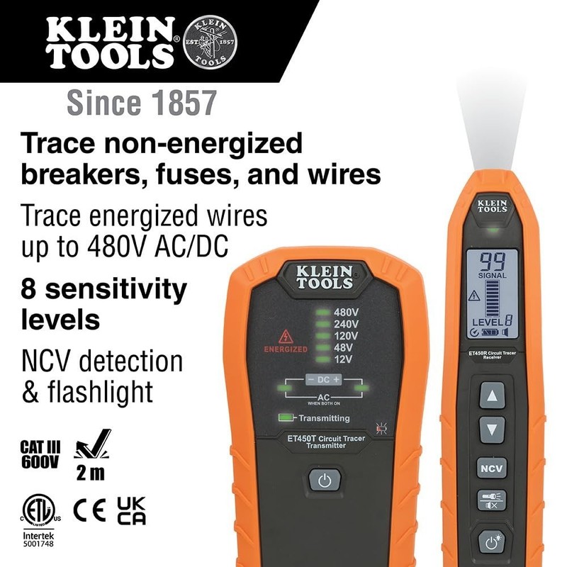 Klein Tools ET450 Advanced Underground Circuit Breaker Finder & Wire Tracer Kit gallery