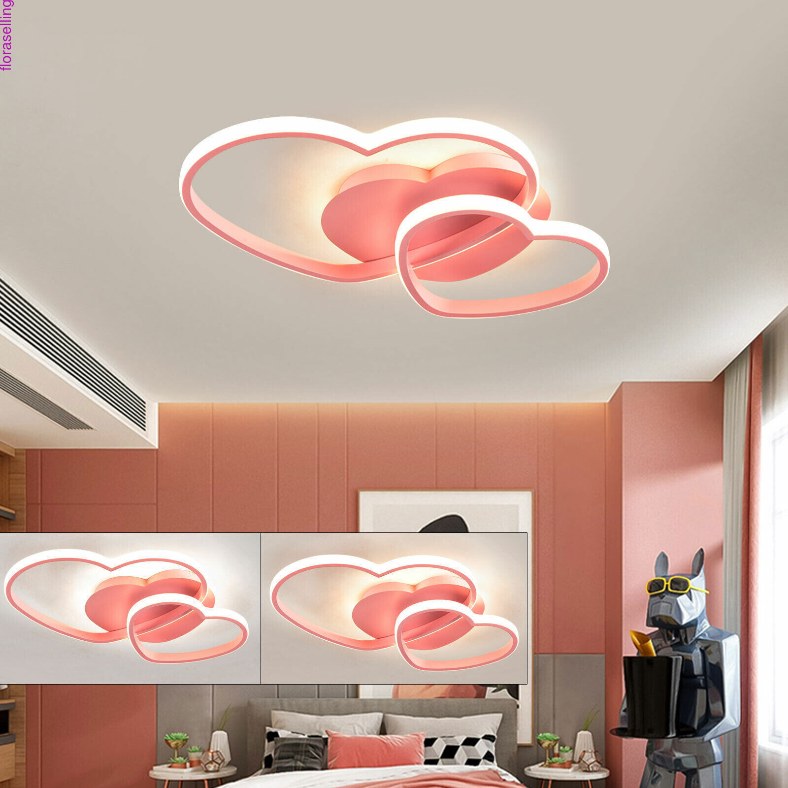 (Remote) Modern LED Heart-Shaped Ceiling Light Acrylic & Metal Chandelier Lamp gallery