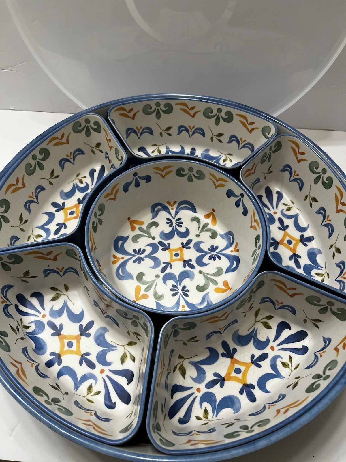 Members Mark Lazy Susan Appetizer Tray With Lid 6 Removable Compartments gallery