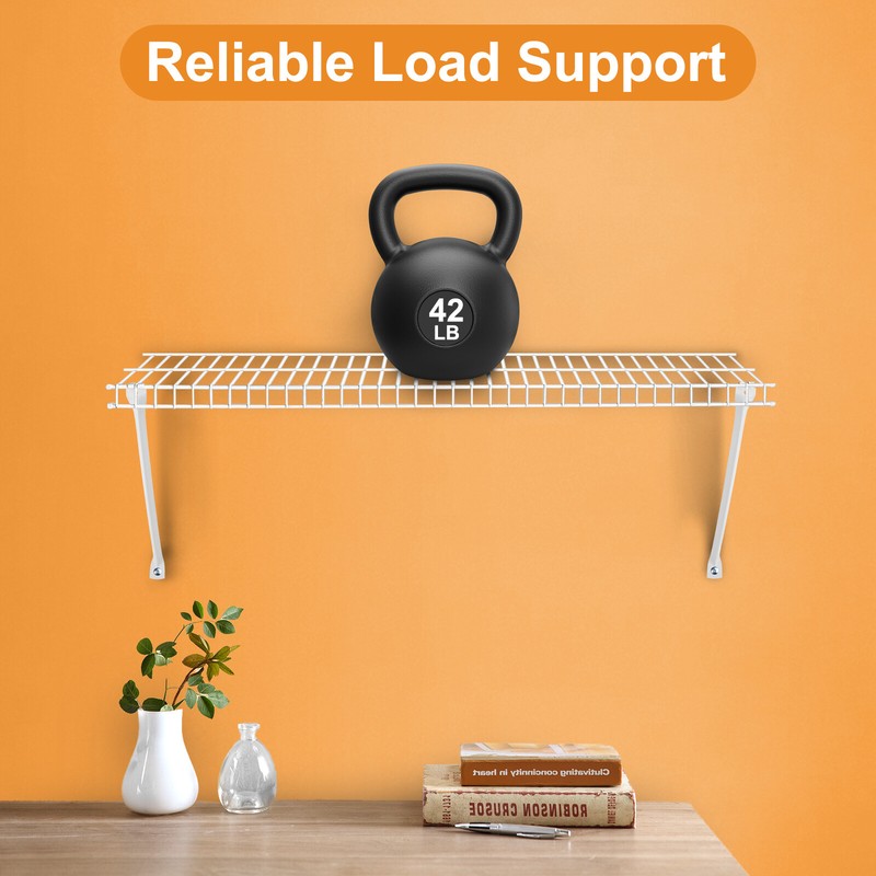 4 PCS 16in Wire Shelf Support Brackets for 12in Deep Closet Shelving with Screws gallery