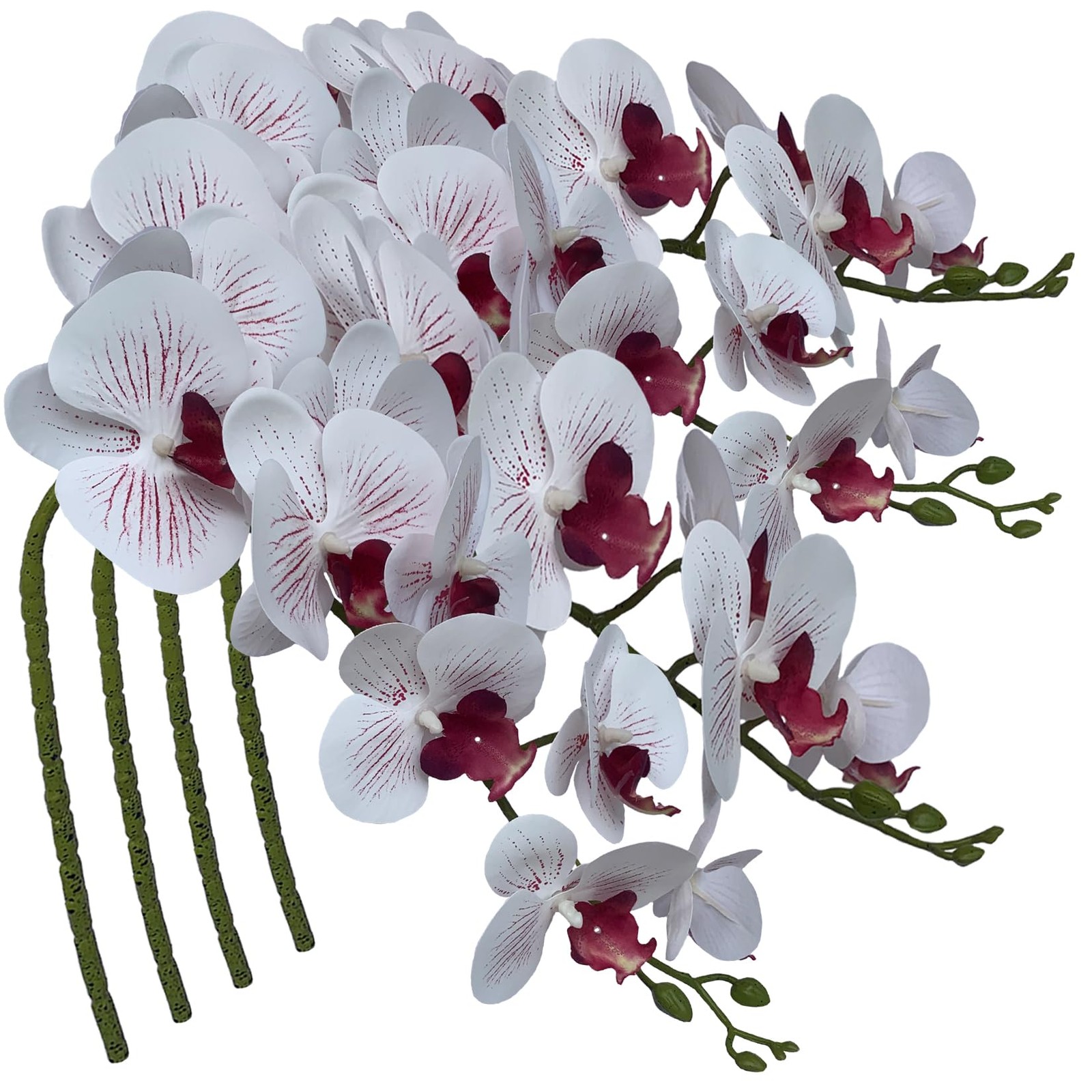 9 Heads Artificial Phalaenopsis Flowers 4 Pcs Artificial Orchid Flowers 42 in... gallery