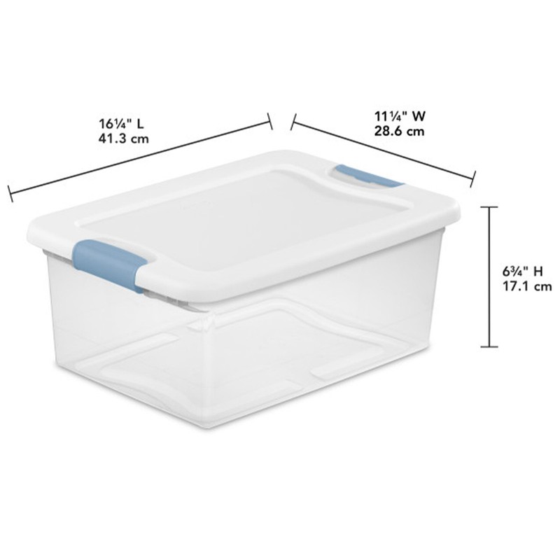 Sterilite 15 Quart Latching Storage Box, Stackable Bin with Latch Lid, 12 Pack gallery