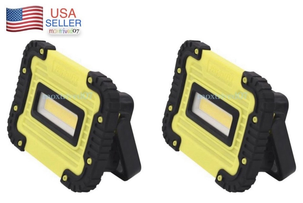 850 Lumen 2 Pack Portable Work Light, 3-Mode, AA Battery Operated, Swivel Stand