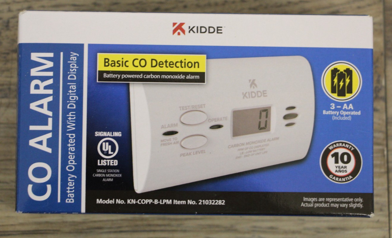 Kidde Carbon Monoxide Alarm, Electrochemical Sensor, 85 dB 10 ft Audible Alert gallery