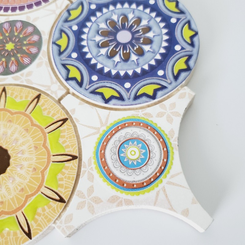 Mediterranean Ceramic Decorative Tile /Trivet Spain Pottery Art Floral Bohemian gallery
