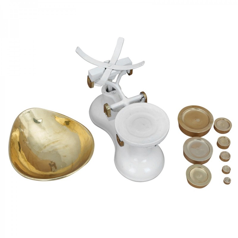 Kitchen Decor Counter Weight Scale with Brass Bowl and Counter Weights gallery