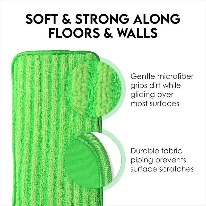 18" Microfiber Mop Pads 4 Pack, Reusable Washable Cloth Mop Head Replacements gallery