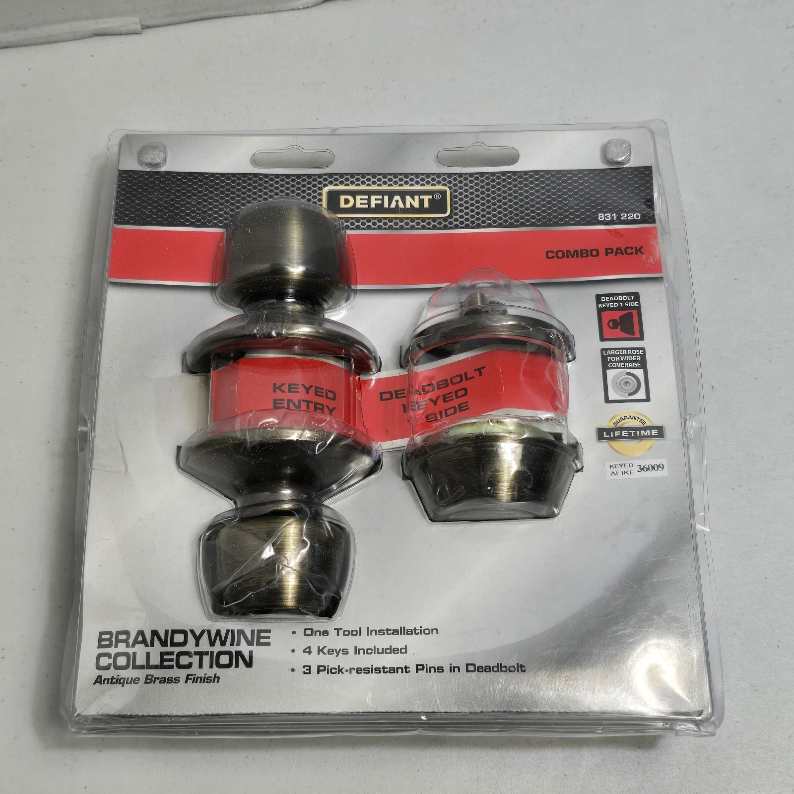 Defiant Brandywine Antique Brass Finish Combo Pack Deadbolt gallery