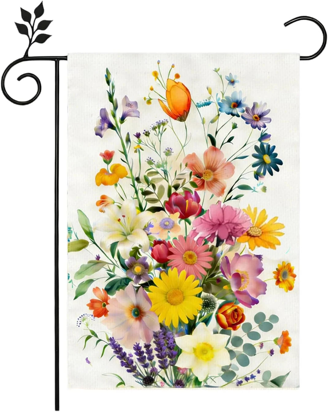 Spring Summer Colorful Floral Garden Flag 12x18 Inch Double Sided Outside Farmho gallery