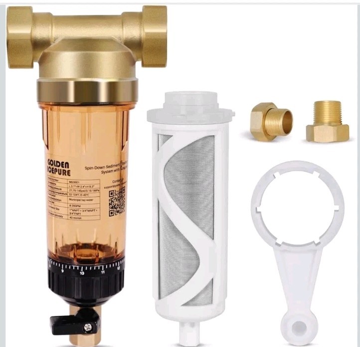 GOLDEN ICEPURE Spin Down Sediment Water Filter with Scrapper 40 Micron Reusable gallery