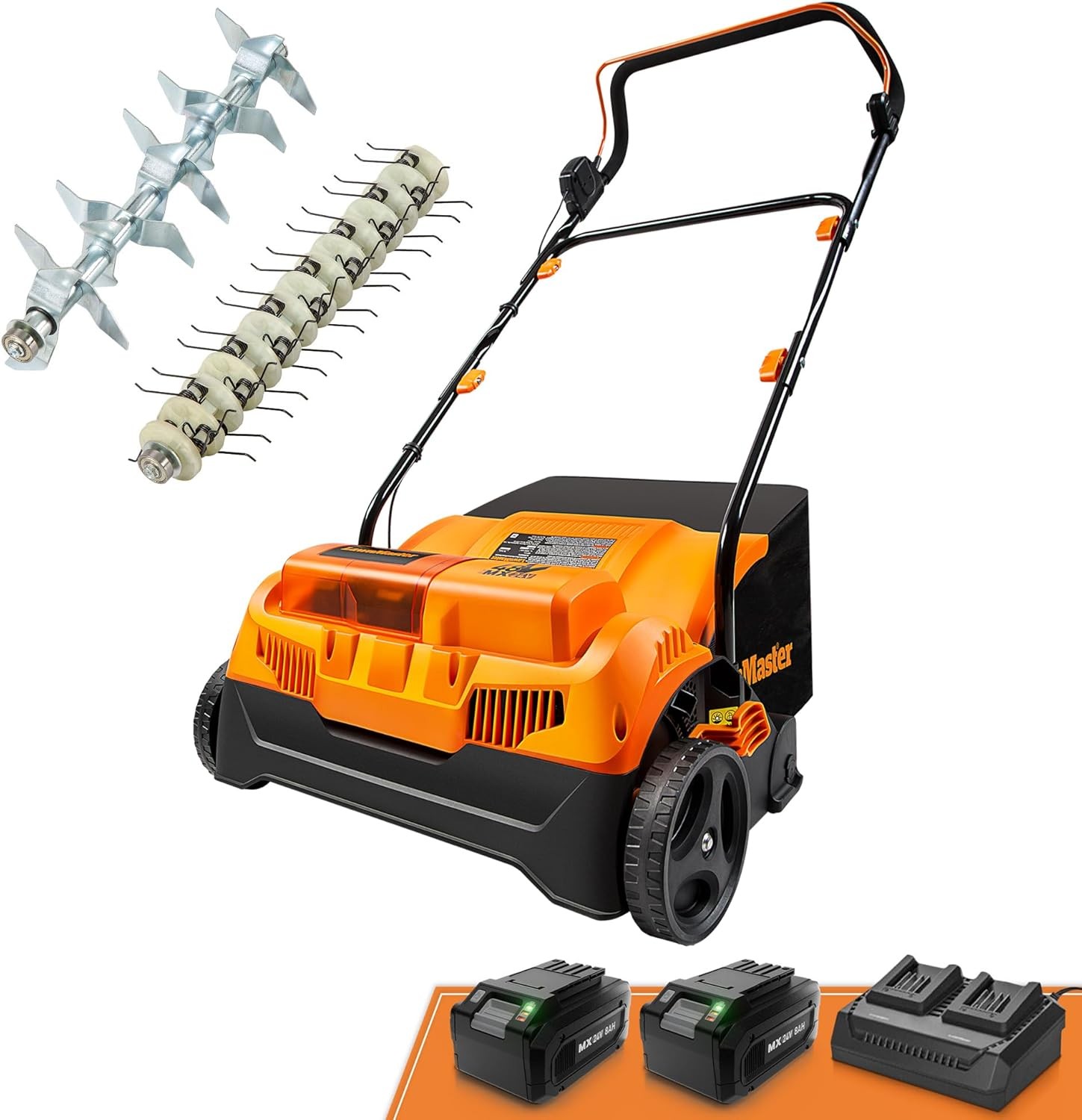 LawnMaster CLGVB4816 48V 16" Brushless Cordless Dethatcher Scarifier 2-in-1w/Bag gallery