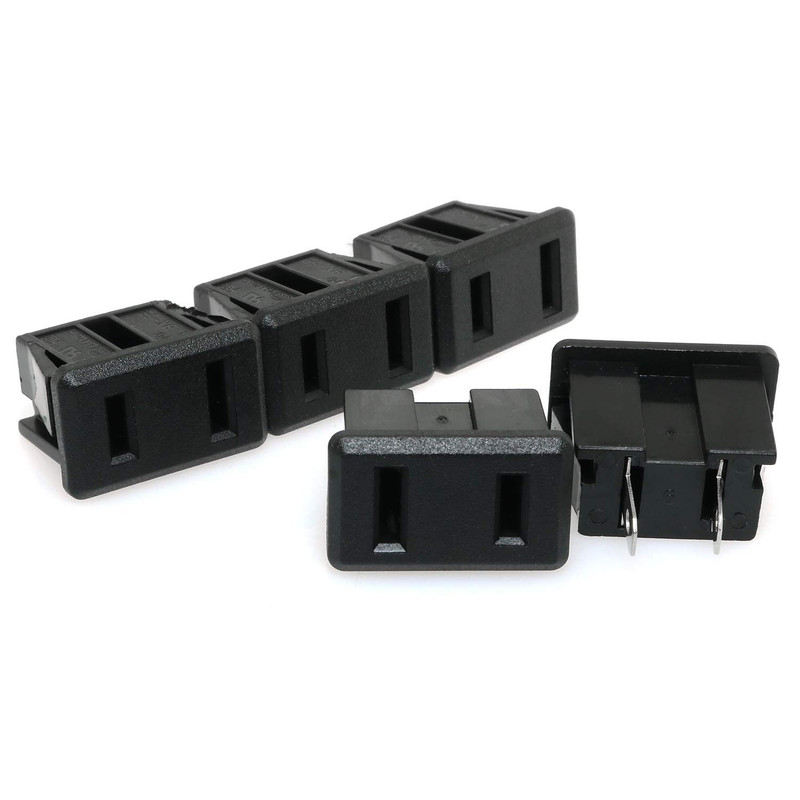 US Socket 5PCS 2 Pins 15A/125V AC Panel Mount Power Outlet Industrial Plug Power gallery