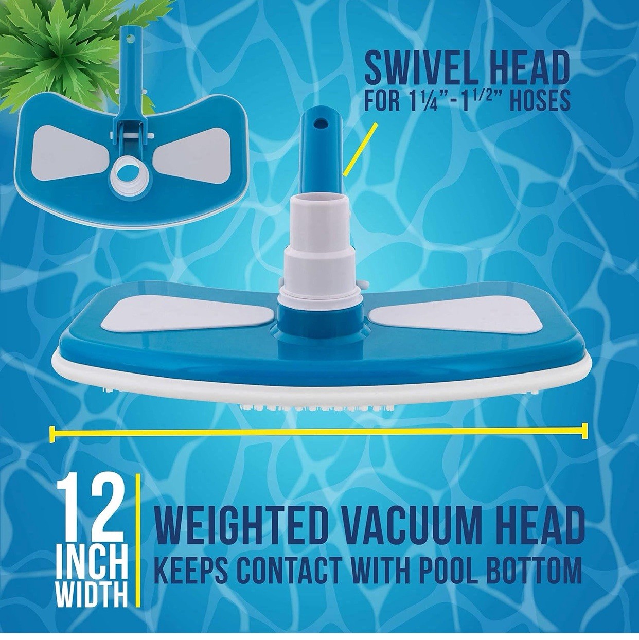U.S. Pool Supply Deluxe Weighted Pool Vacuum Head, Protection Bumper, Liners gallery