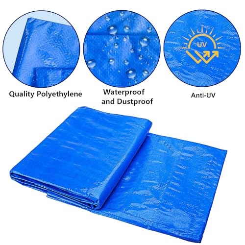 codree 9.7 x 6.7 Ft Rectangular Pool Ground Cloths- Waterproof PE Swimming gallery