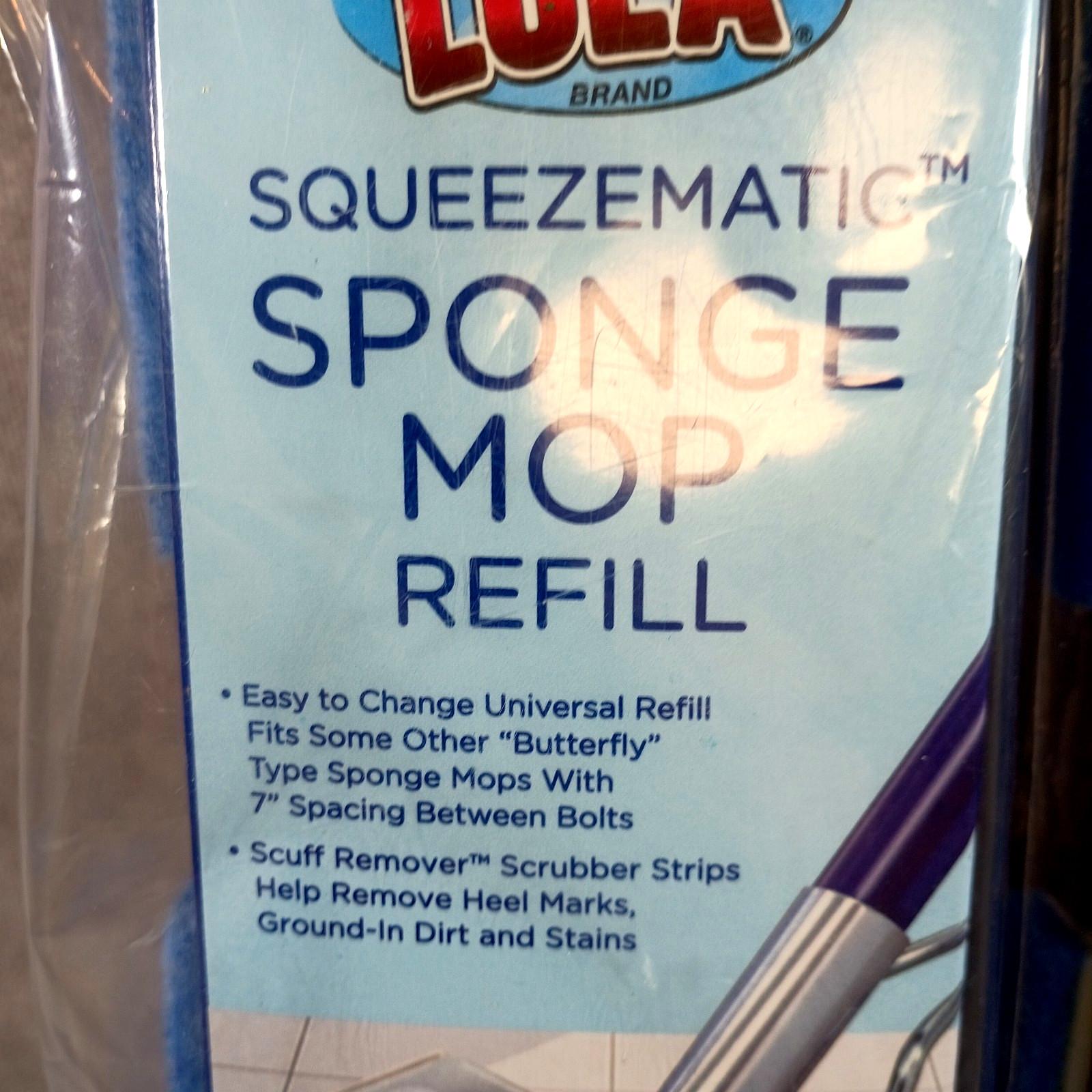 LOLA SqueezeMatic Butterfly Sponge Mop Refill, 9" Super Absorbent Head - 2 Count gallery