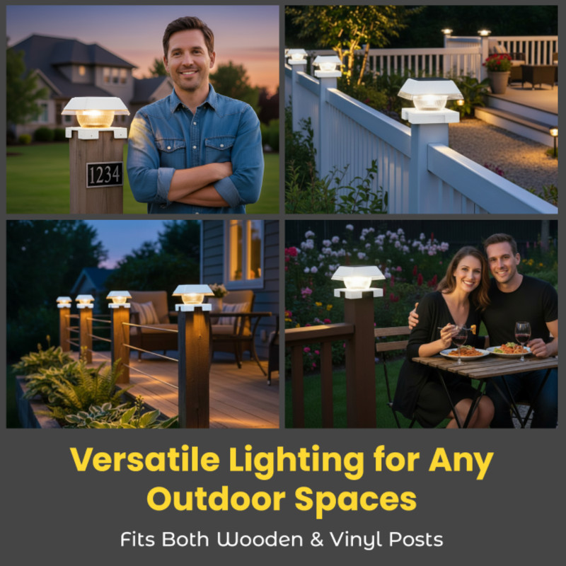 Solar Post Cap Lights Dual Mode ‎BICSGL-14 (2Pack) gallery