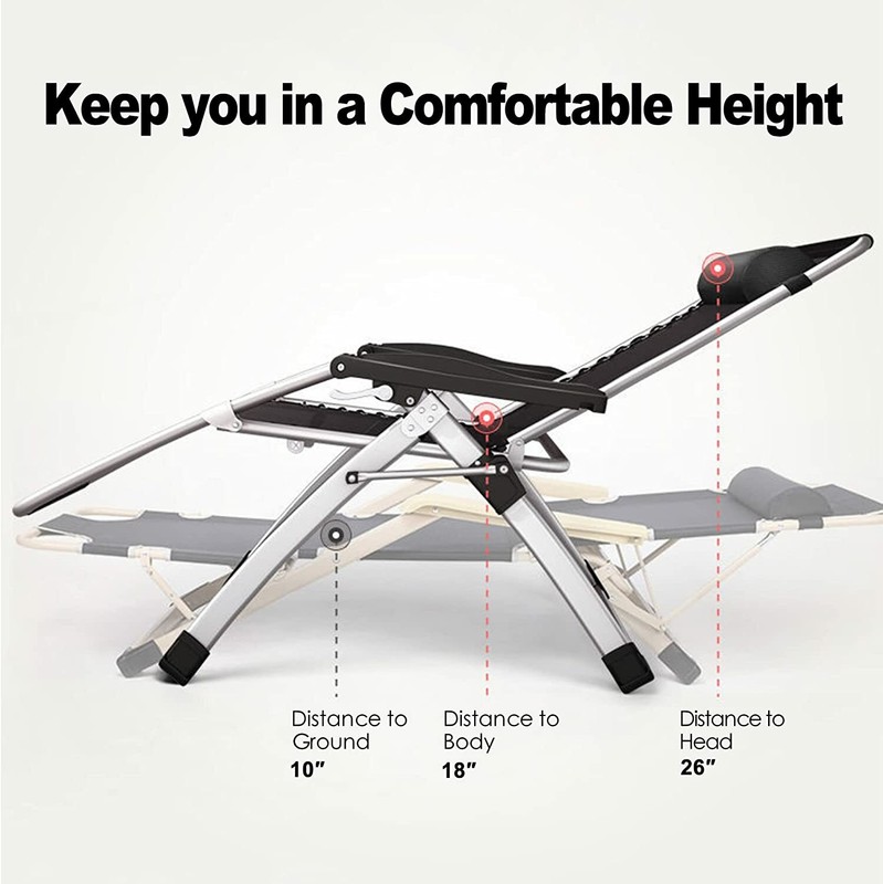 Begonia.K 2Pcs Adjustable Zero Gravity Folding Reclining Lounge Chair & Tray gallery