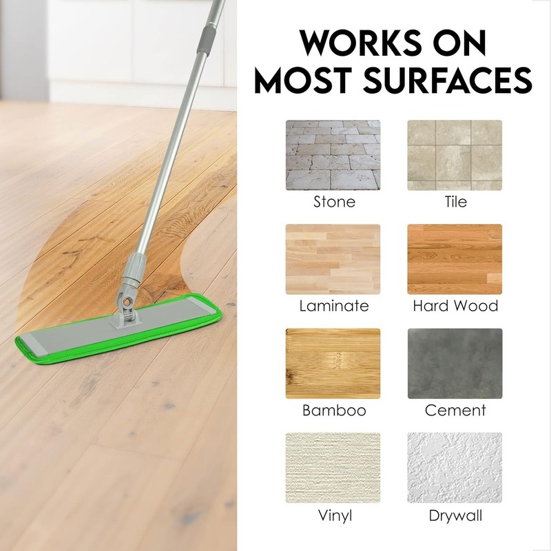 18" Microfiber Mop Pads 4 Pack, Reusable Washable Cloth Mop Head Replacements gallery