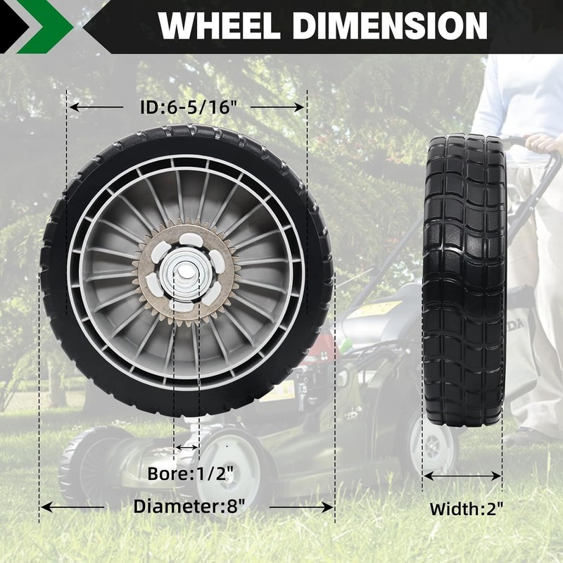 Self Propelled Mower Front Rear Wheel Assembly Set Honda HRR216 HRT216 HRS216 gallery